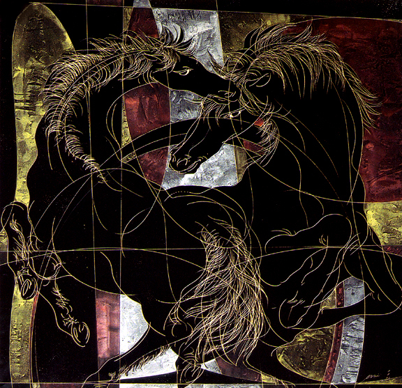 Hans Erni, Zwei Pferde, 1972