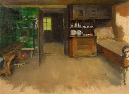 Stube eines Bauernhauses in Schwende, Appenzell, 1896