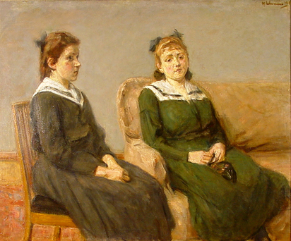 Geschwister - Doppelbildnis Hertha und Hilde Böhm, 1918