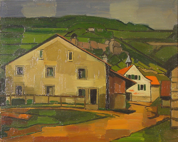 Albert Schnyder, Paysage à Ocourt, 1951