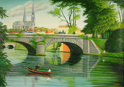 Le pont neuf à Chartres, 1968