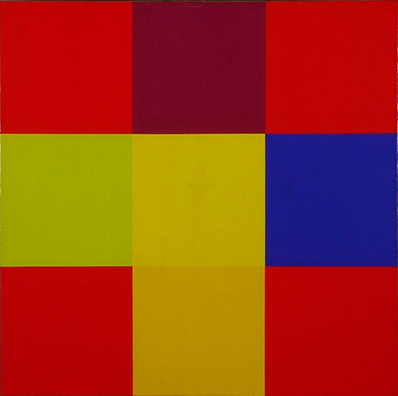 Richard Paul Lohse, Zwei komplementäre Kontraste mit roten Eckpositionen - Entwurf B, 1979