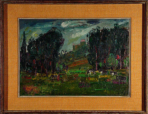 Adolf Herbst, Landscape with Cows (Château St. Rémy), 1953