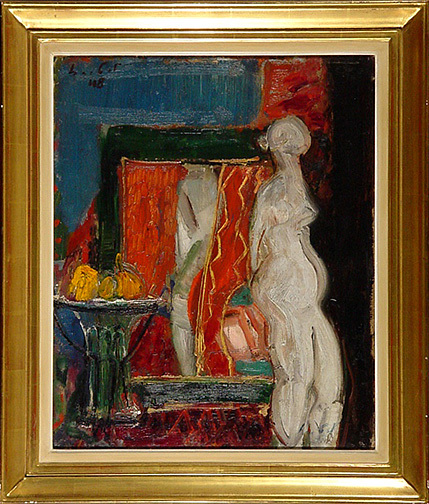 Adolf Herbst, Nature morte avec sculpture, 1948