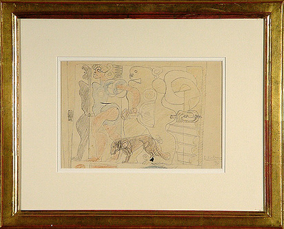 Trois figures de femme et chien, 1936