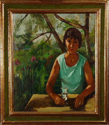 Fille assise, 1990