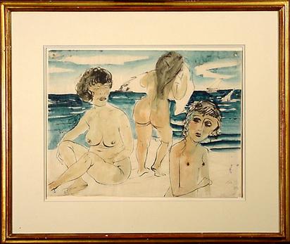 Strand (Drei Mädchenakte am Strand), 1923 DIX 23/314/Strand