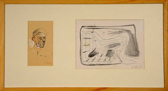 Albert Oehlen, 2 sheets: Heil und Zufall, 1986; Portrait, 1986
