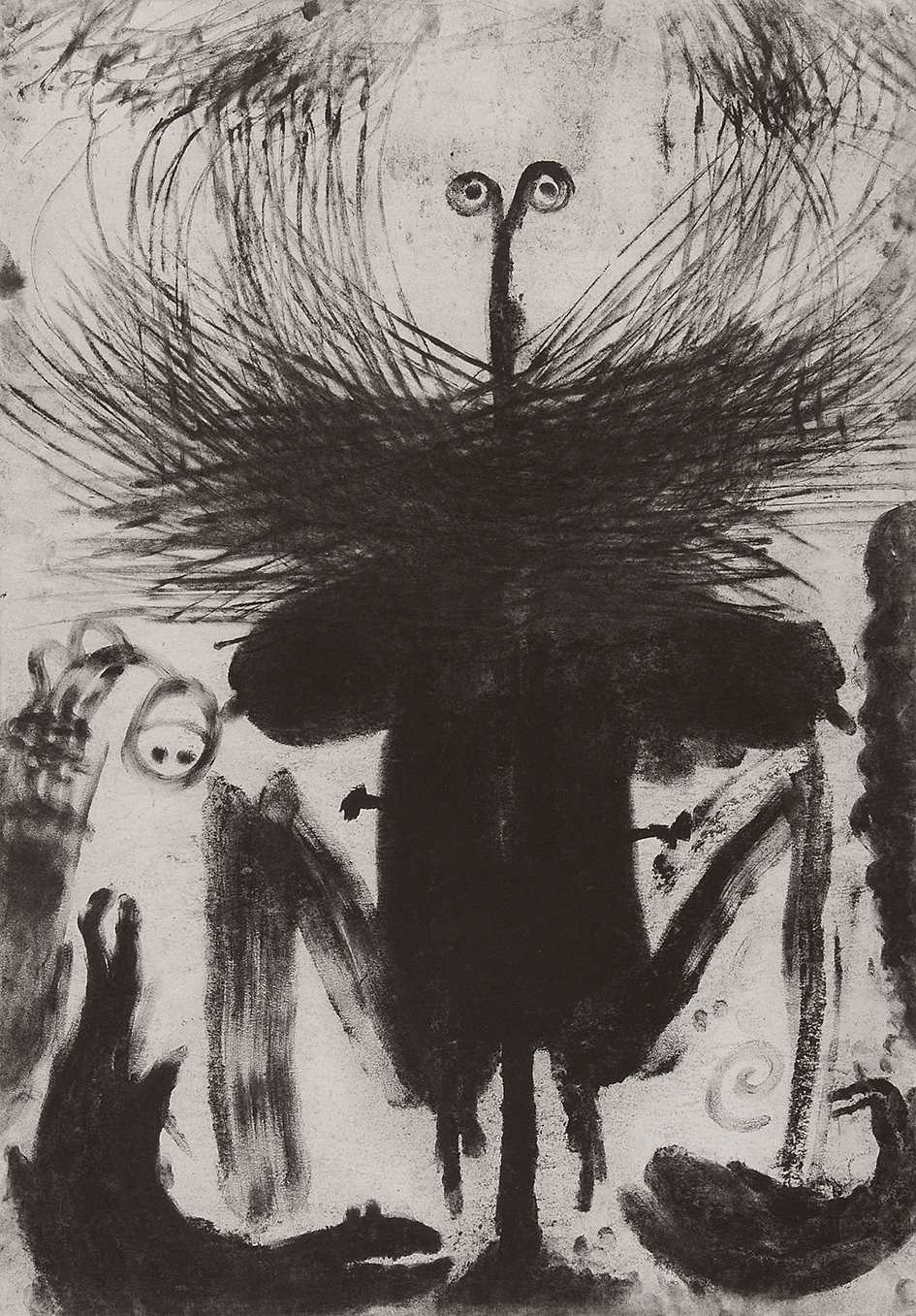 Miriam Cahn, Diptychon. L.I.S. rechts + links (bl. arb)