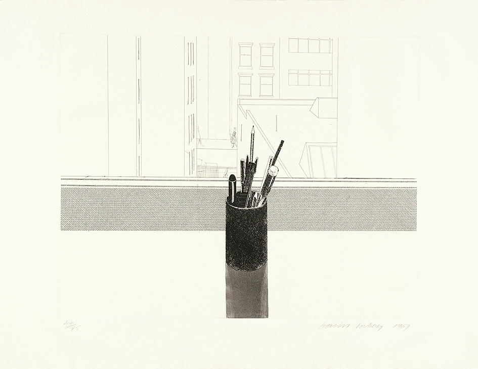 David Hockney, Still Life (View from Henry Geldzhaler's New York apartment)