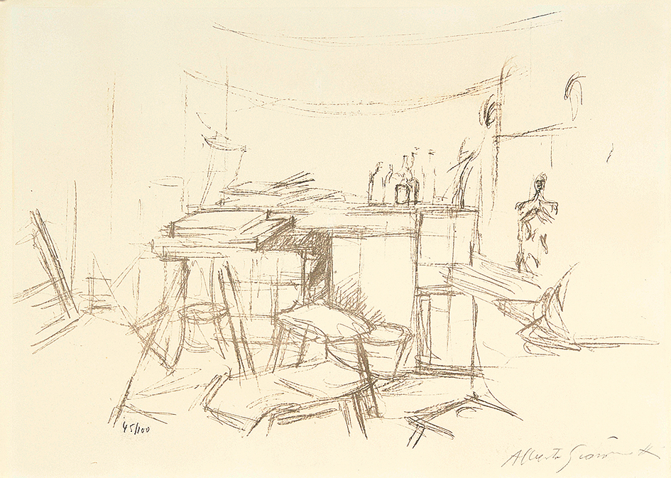 Alberto Giacometti, Sellette et tabourets dans l'atelier