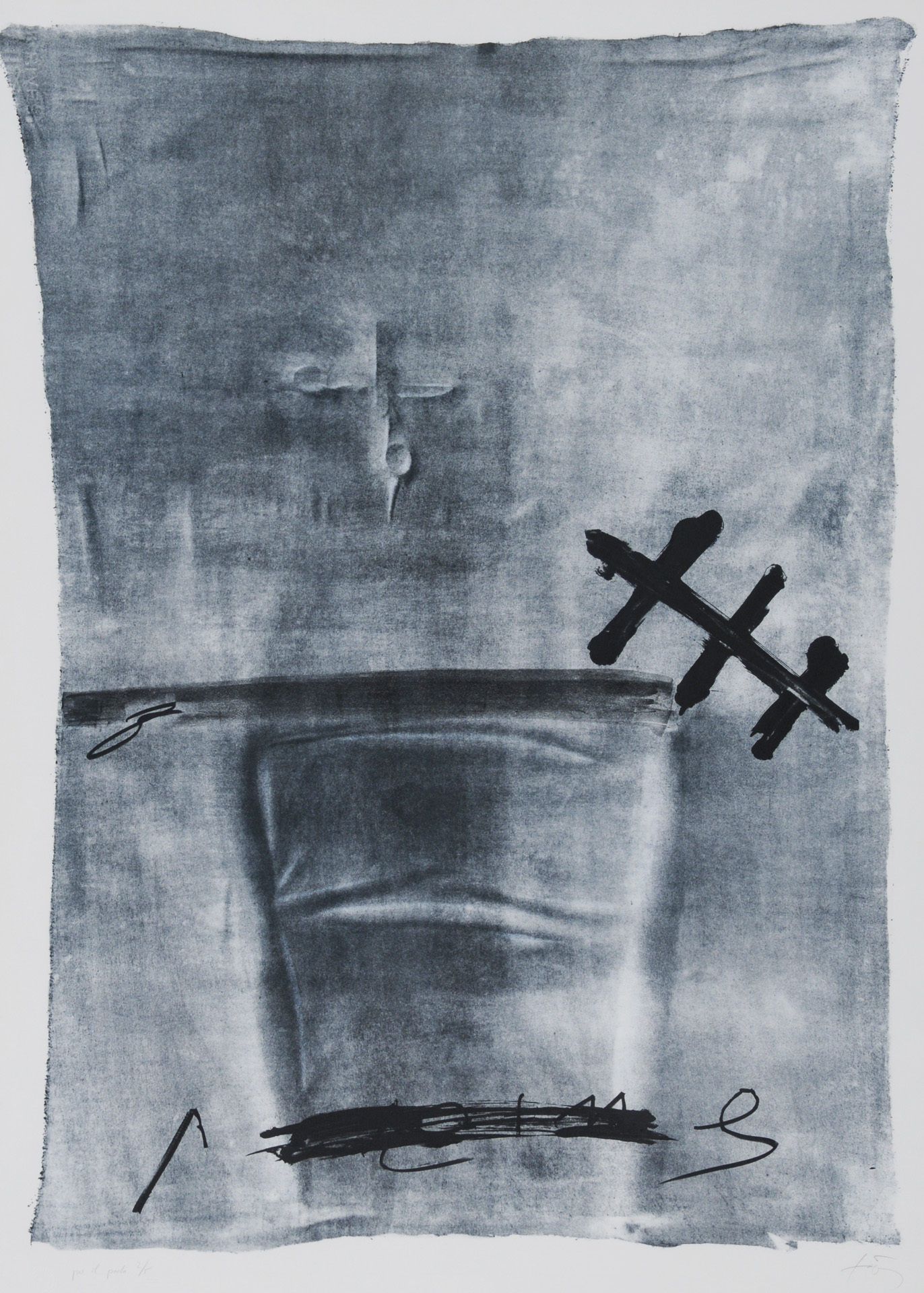 Antoni Tàpies, Chaise et ciseaux, from "Variations"