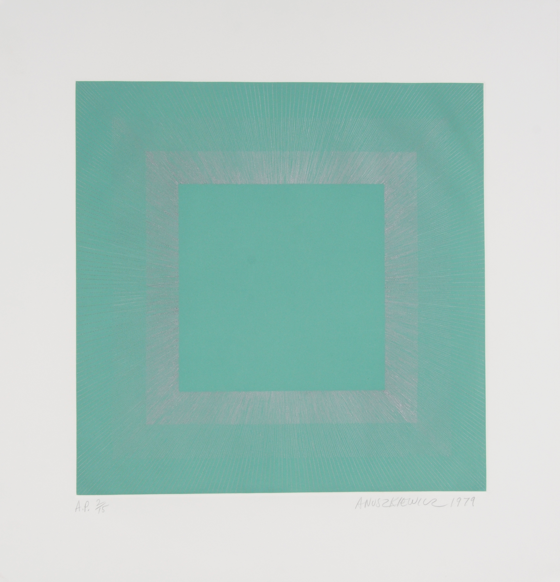 Richard Anuszkiewicz, Green with Silver, aus "Winter Suite"