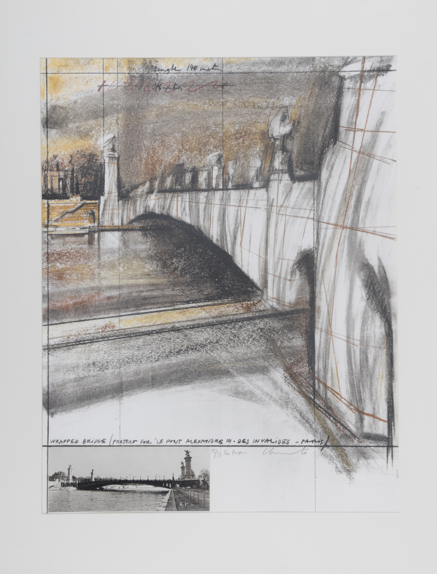 , Wrapped Bridge, Project for Le Pont Alexandre III, Paris