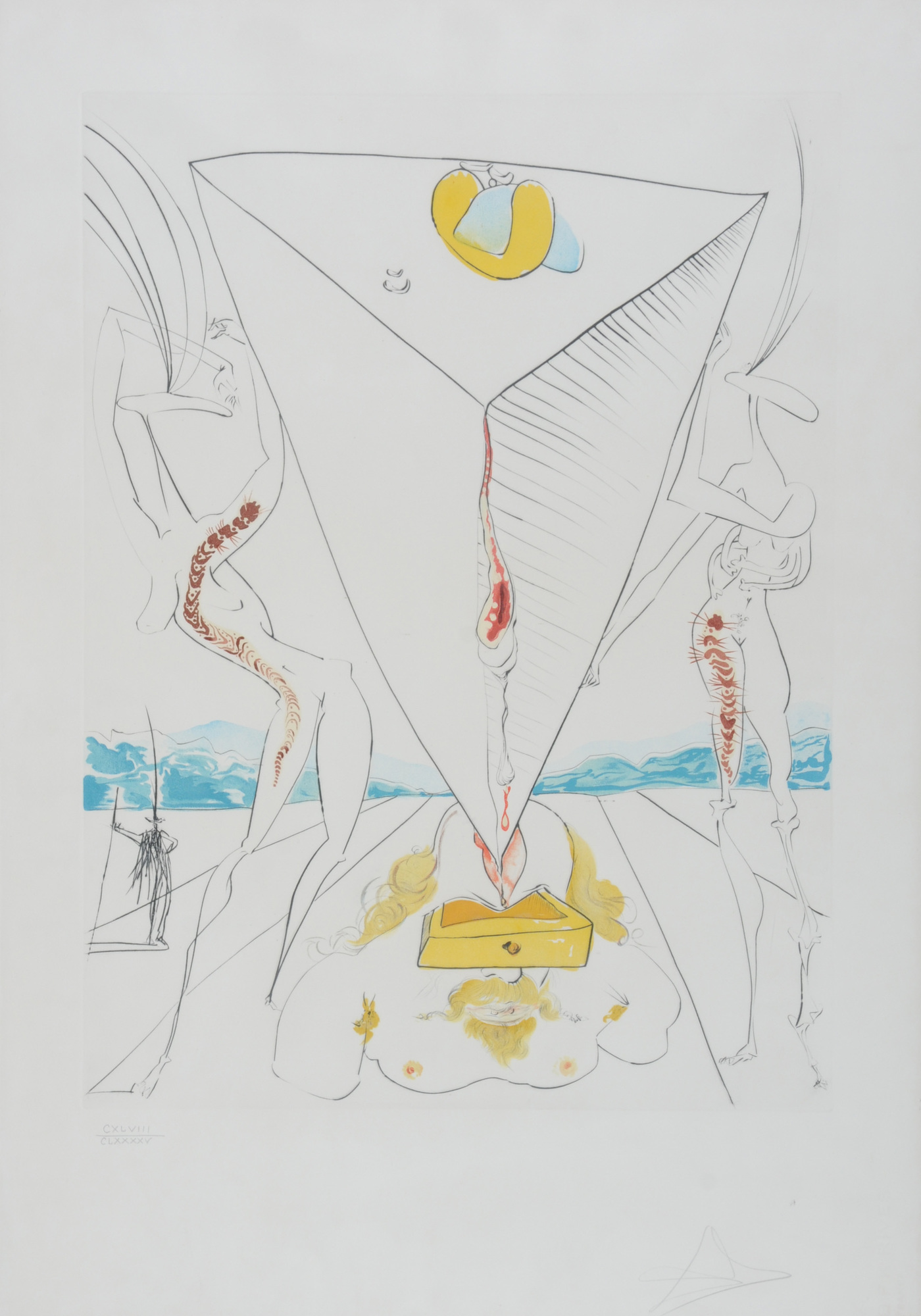 Salvador Dalí, Philosophe écrasé par le cosmos, from "La conquête du cosmos"