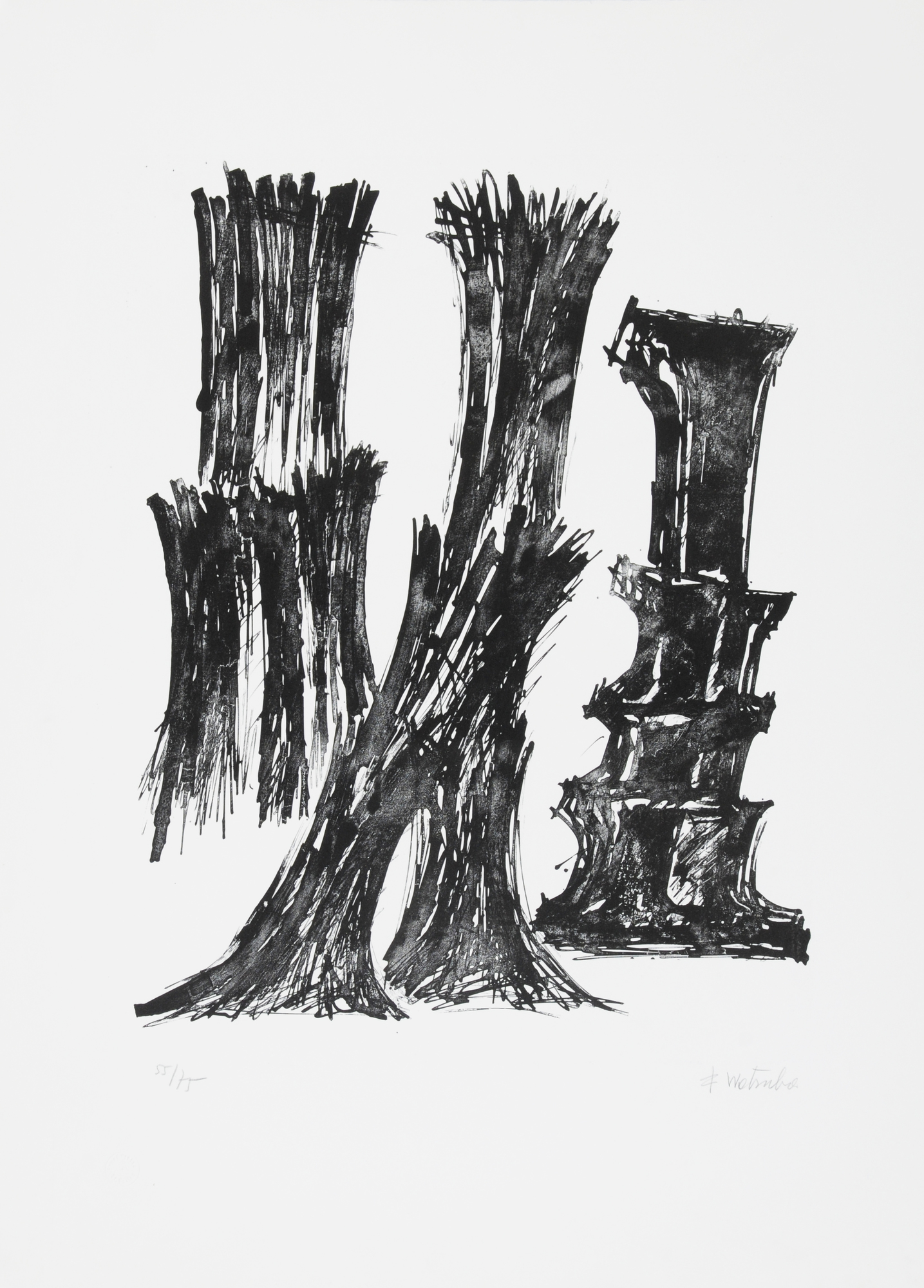 Fritz Wotruba, 2 Blätter: Ohne Titel
