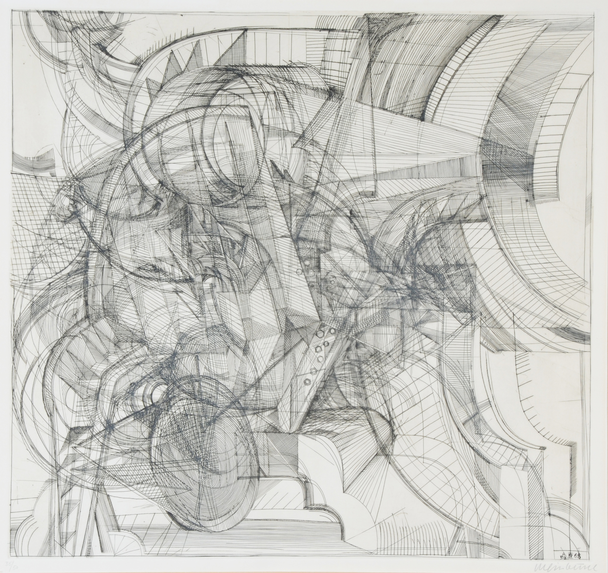 Bernhard Luginbühl, 2 Blätter: Grosser Kupferstich, 1961; Kleiner Zyklop I