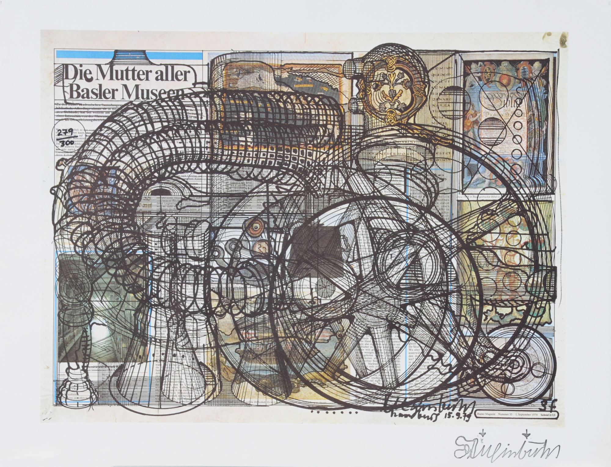 Bernhard Luginbühl, 2 Blätter: Atlas, 1970; Die Mutter aller Basler Museen