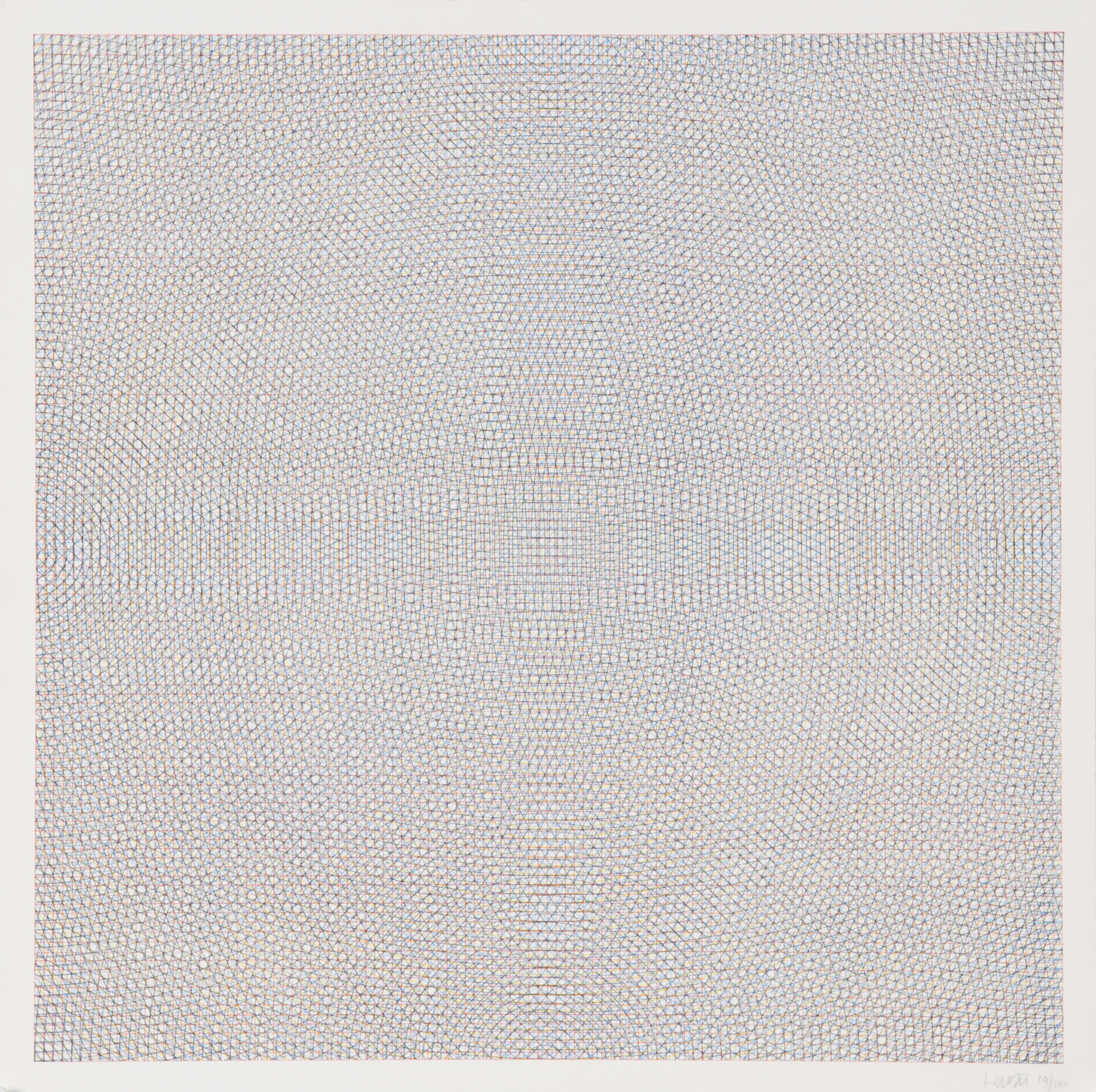 Sol LeWitt, Plate 2, from "Arcs from Sides or Corners, Grids and Circles