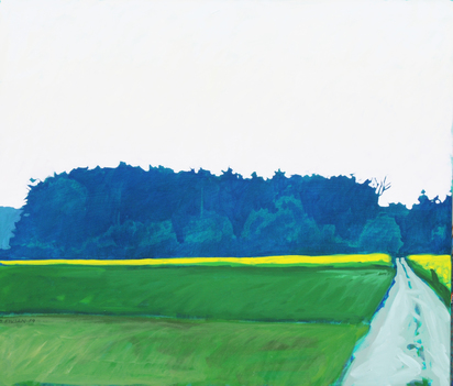 Wald mit Rapsfeld