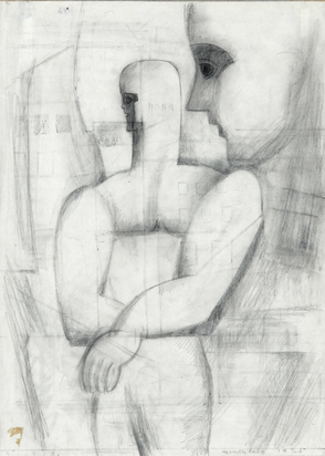 Zwei Figuren (Dessin cubiste)