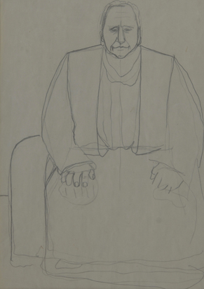 Gertrude Stein sitzend