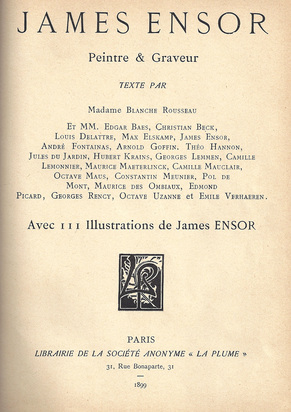 Buch. Blanche Rousseau. James Ensor, Peintre & Graveur