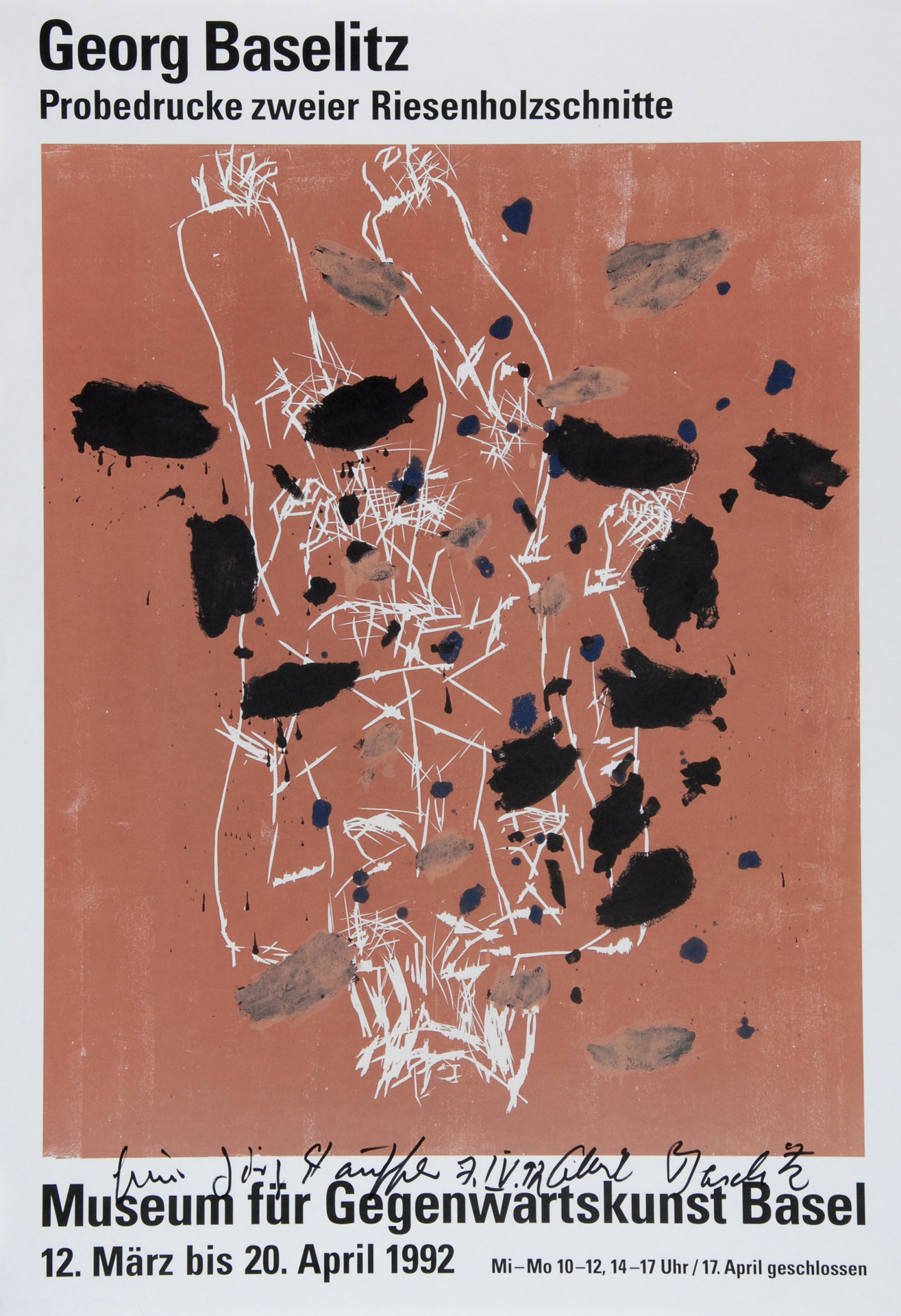 Georg Baselitz, 2 posters: Museum für Gegenwartskunst Basel, 1992; Kunstmuseum Basel, 1993