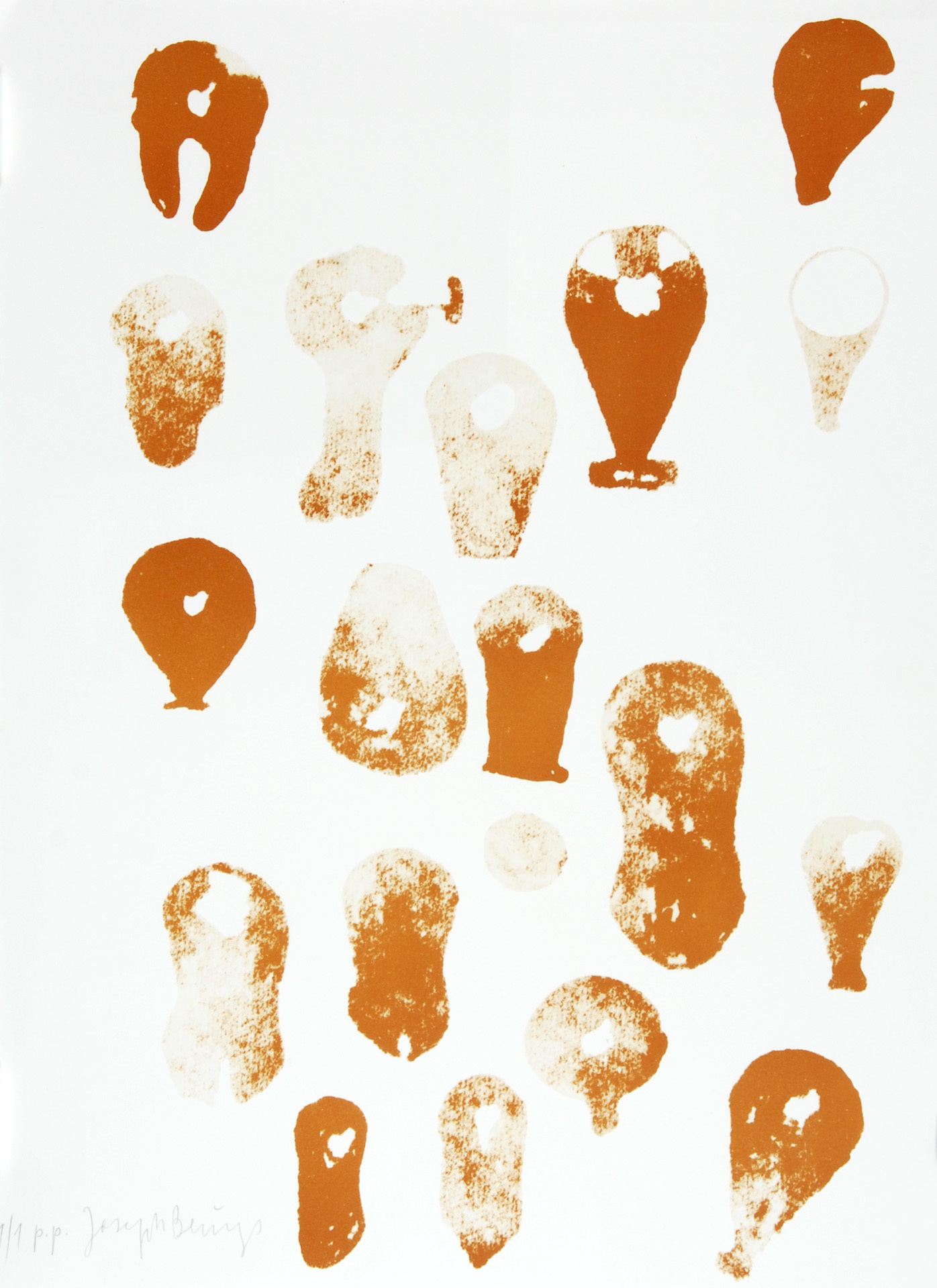 Joseph Beuys, Untitled (Dear Heads), from "Spur II"