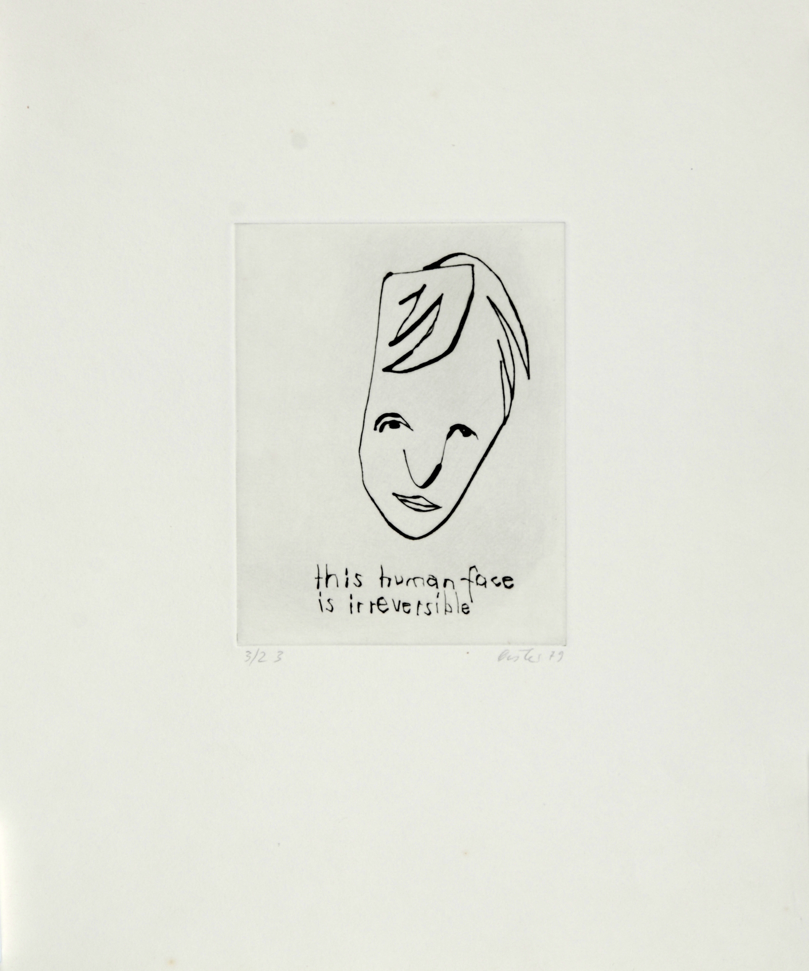 Martin Disler, This Human Face is Irreversible