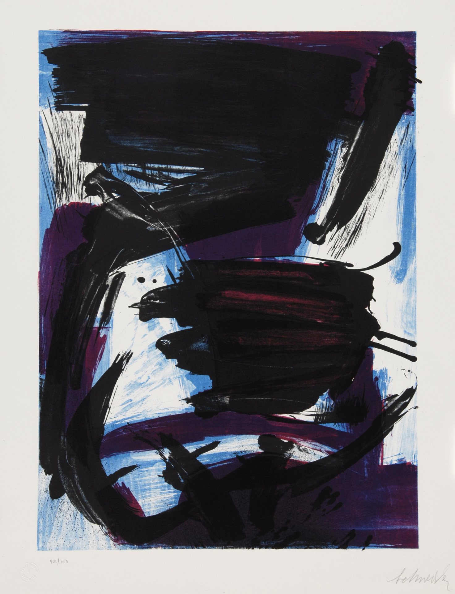 Gérard Schneider, 2 sheets: Abstract Composition