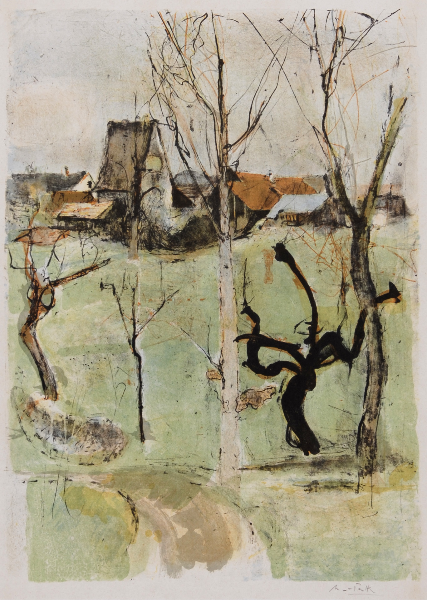 Hans Falk, 2 sheets: Landschaft; New York