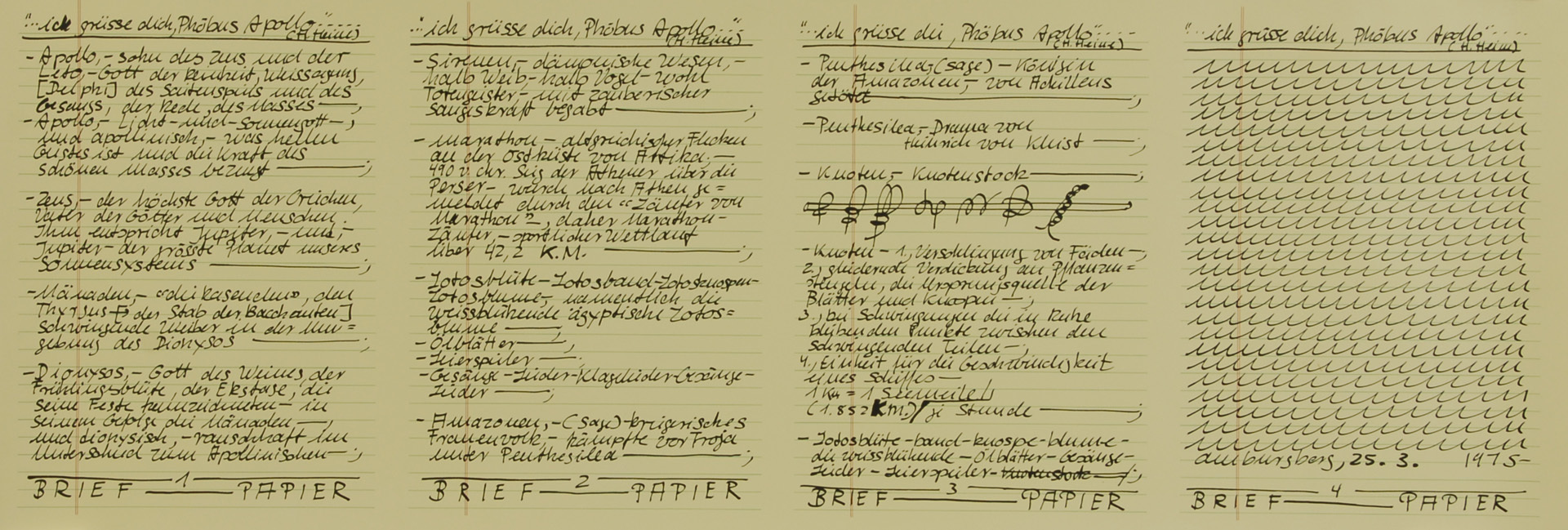 Hanne Darboven, Aufzeichnungen