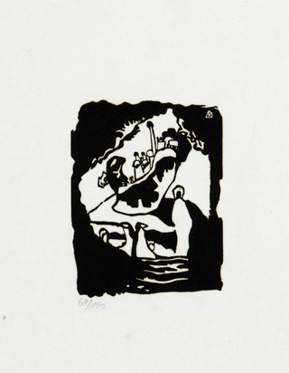 (nach) Landschaft mit aufrechter weisser Figur, aus "Klänge"