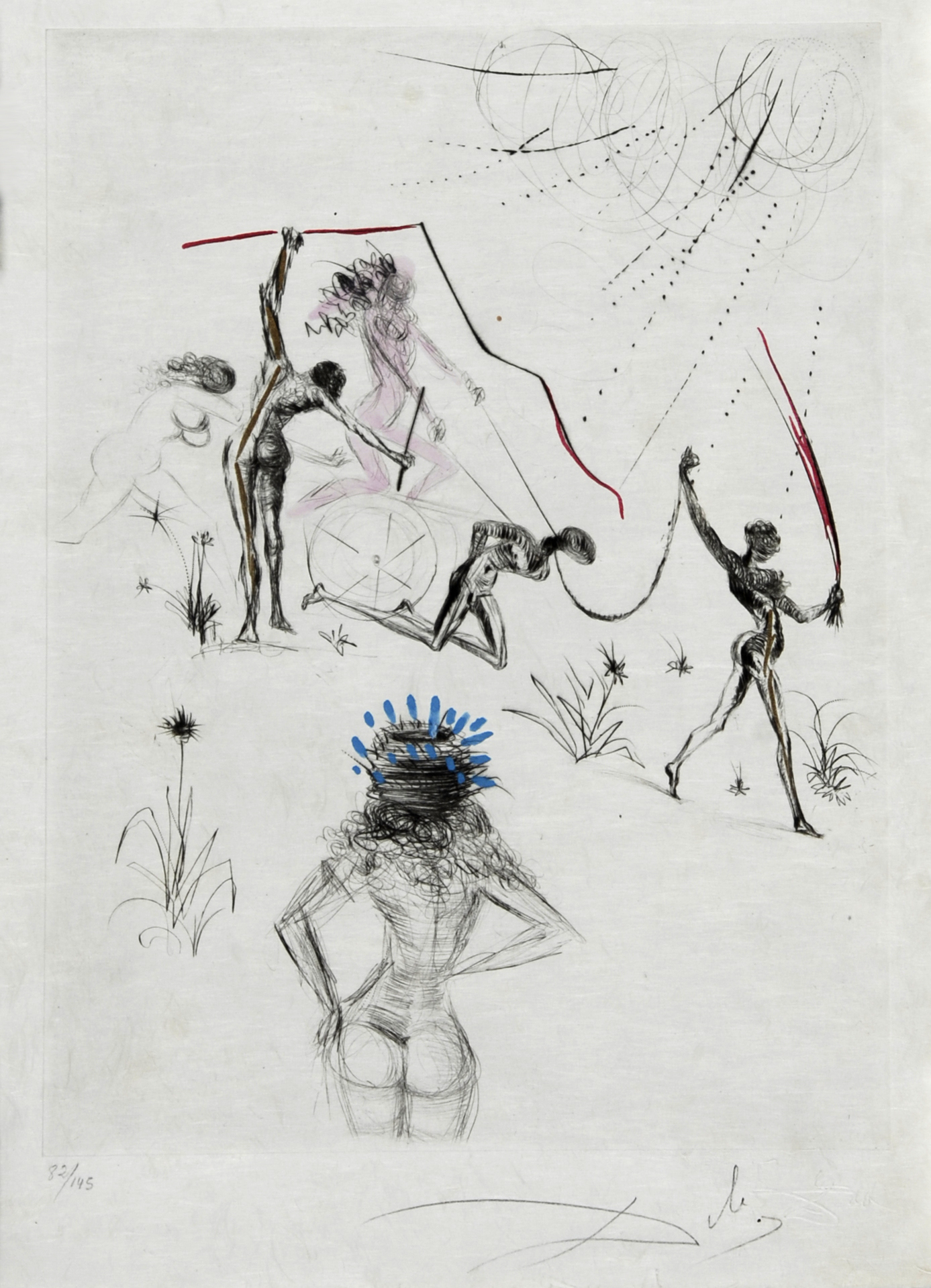 Salvador Dalí, Les négresses, from "Vénus aux fourrures"