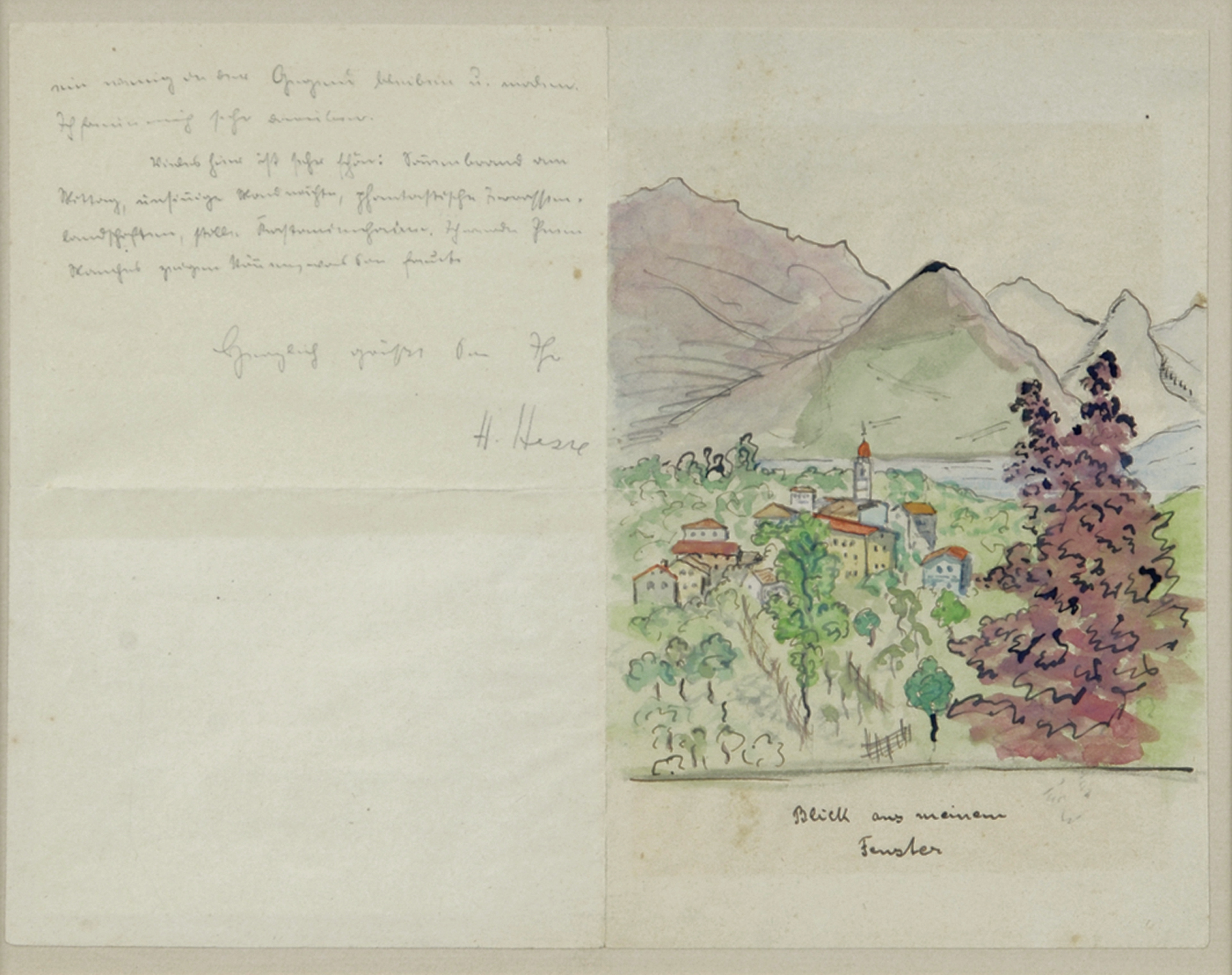 Hermann Hesse, Blick aus meinem Fenster - Montagnola