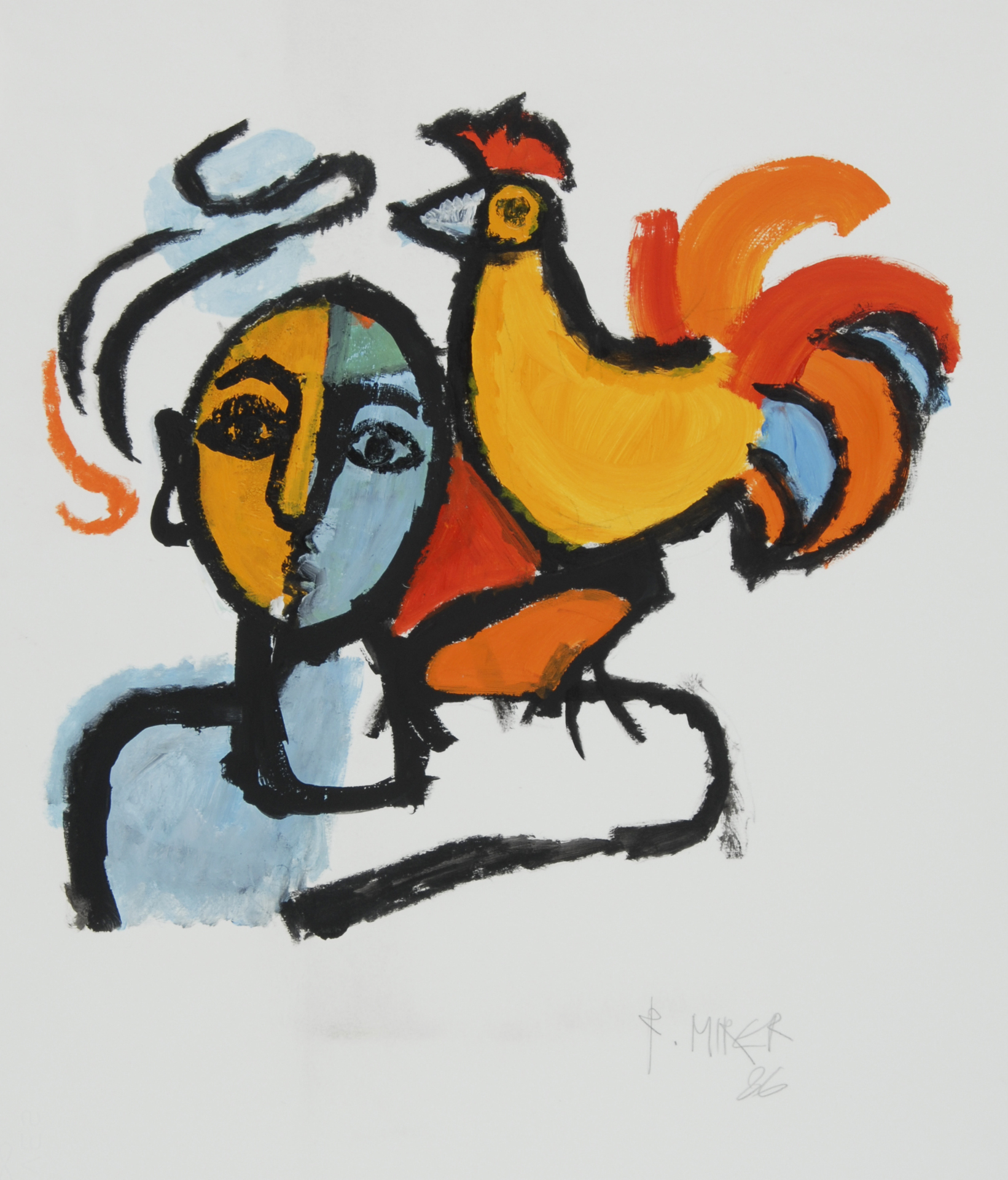 Rudolf Mirer, Mann mit Hahn