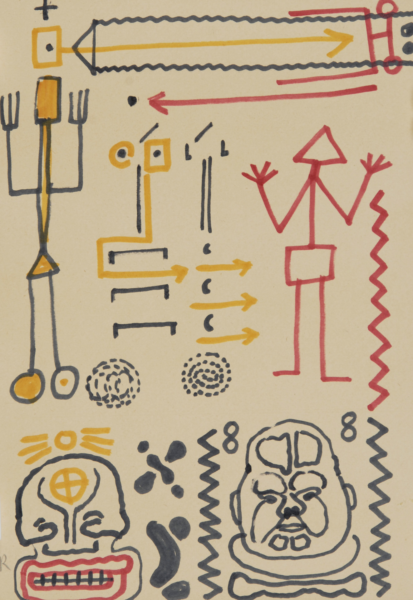 A.R. Penck, Untitled, 1970's