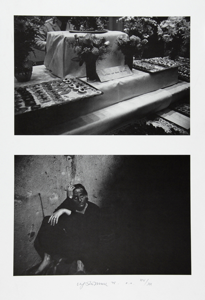 Urs Lüthi, 2 Blätter: L'artiste dans la cave, 1975; Ausstellungsplakat Der Apothekerknoten, 1969