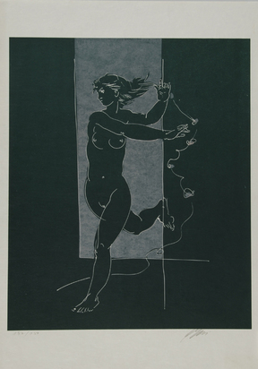 2 sheets: Mädchen mit Girlande, 1970; Schreitendes Mädchen, 1970