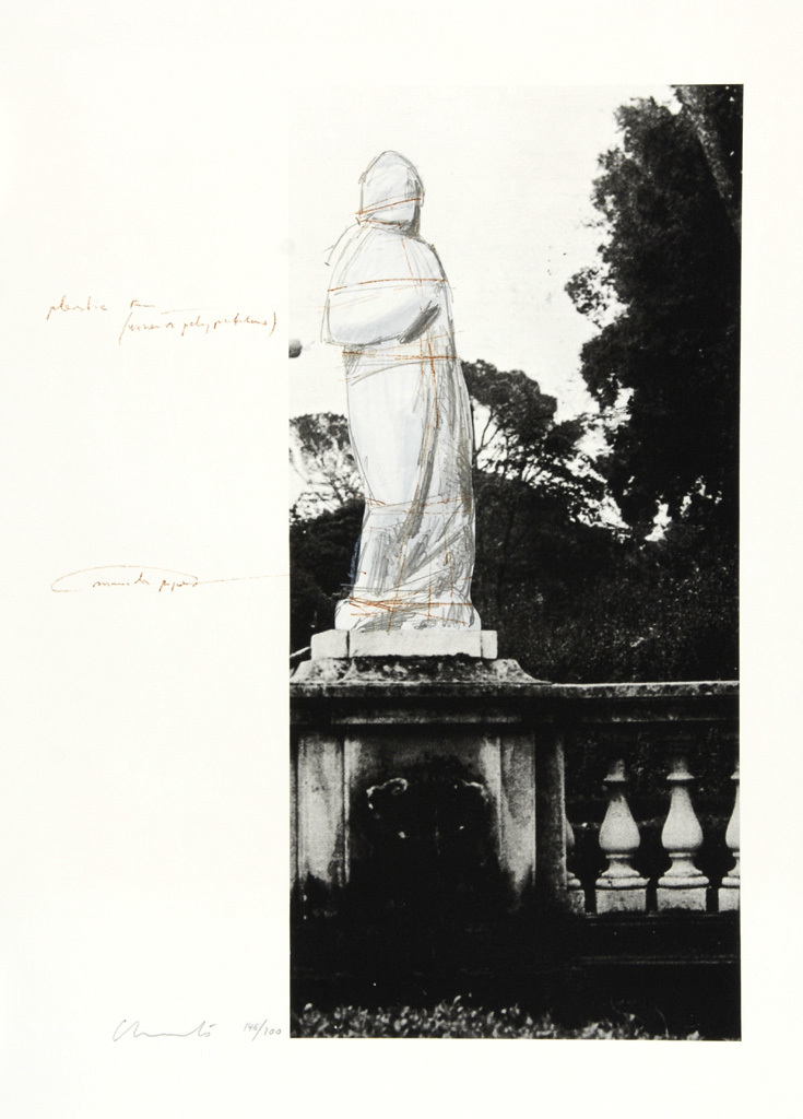 Christo, Wrapped Venus, Projekt für Villa Borghese, Rom, 1974, from "Graphikmappe des Schweizerischen Kunstvereins"