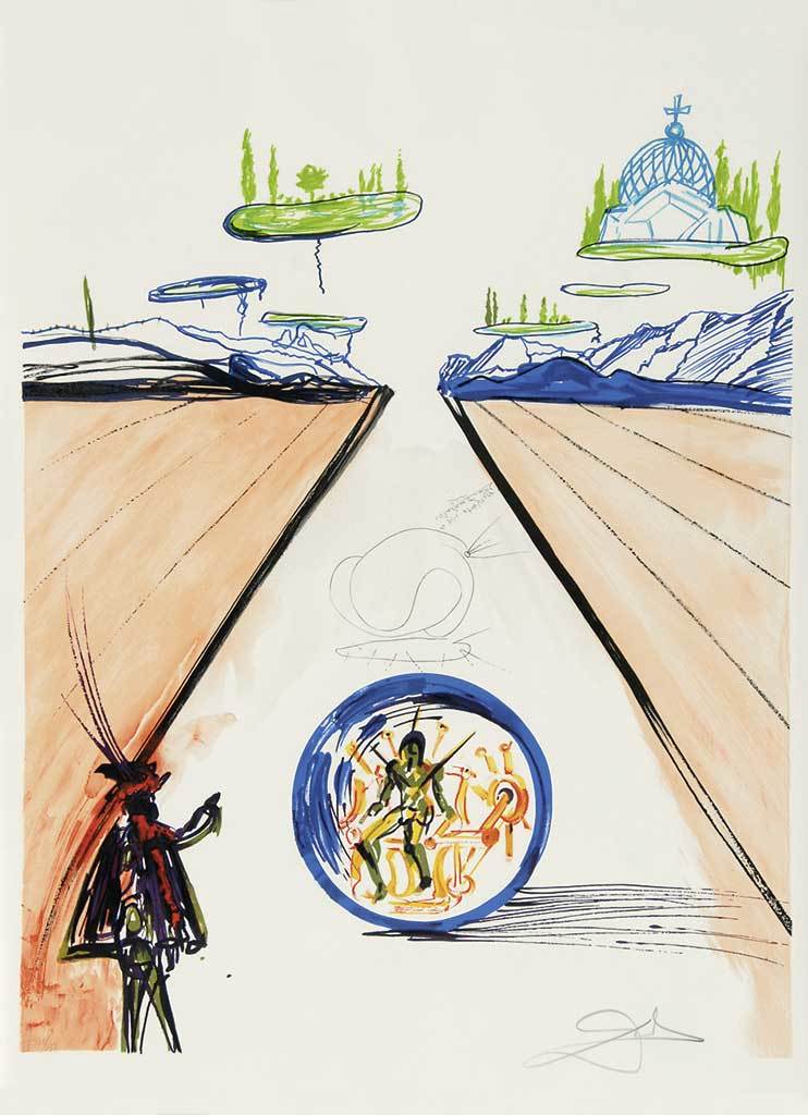 Salvador Dalí, Inter-Uterine Paradesiac Locomotion, from "Imaginations and Objects of the Future"