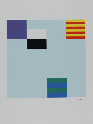 2 Blätter: Permutation, 1971; Strukturierte Elemente
