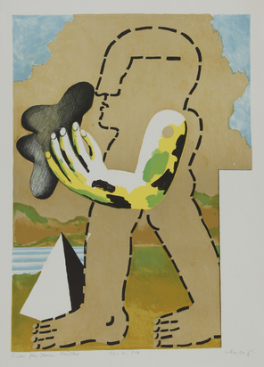 2 Blätter: Kopf, 1975; Strichfigur, 1968