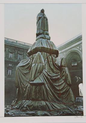 2 sheets: Wrapped Monument to Leonardo, Project for Piazza della Scala, Milan