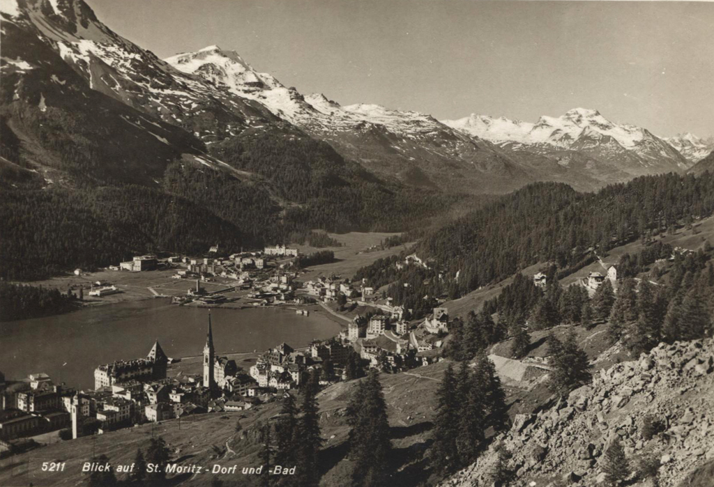 Fotografie, 11 Fotoansichten Berglandschaften: A. Steiner, St. Moritz; R. Guler, St. Moritz; Schroeder & Cie. (4), Zurich; Photoglob, Zurich (3); G. Sommer, Napoli; Chr. Meisser, Zurich