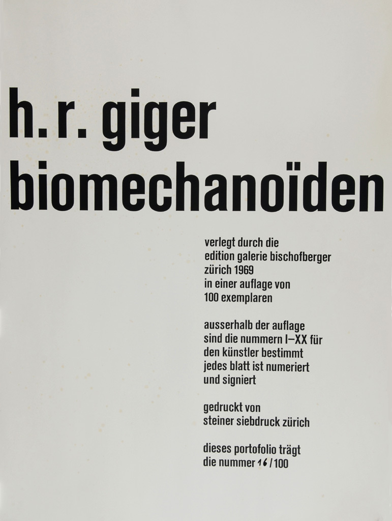 HR Giger, Portfolio. Biomechanoiden