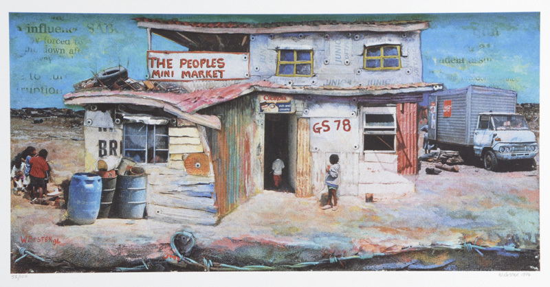 Willie Bester, 2 sheets: Helicopter; Mini Market, 1994