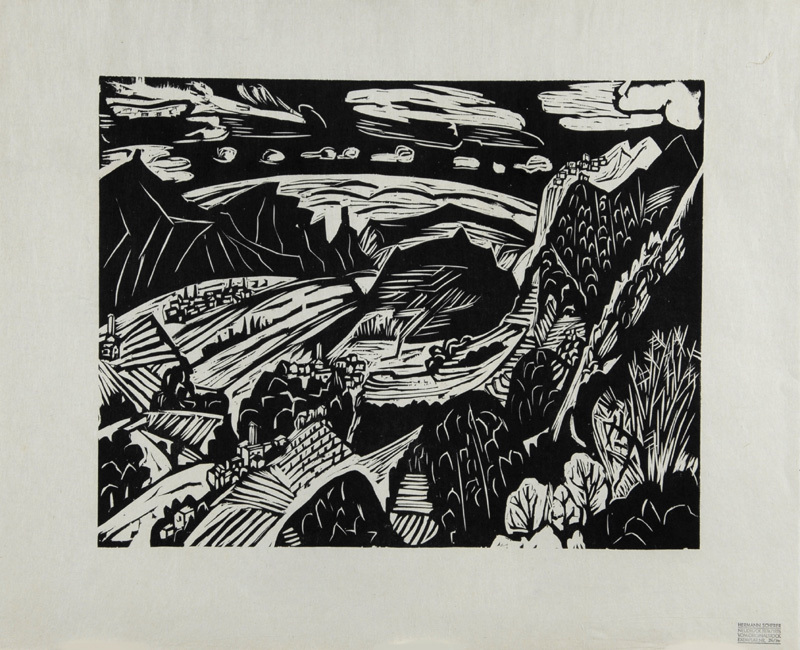Hermann Scherer, 4 Blätter: Frauenporträt; Männerporträt; Landschaft (2)