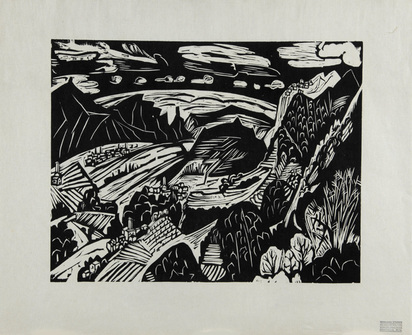 4 Blätter: Frauenporträt; Männerporträt; Landschaft (2)